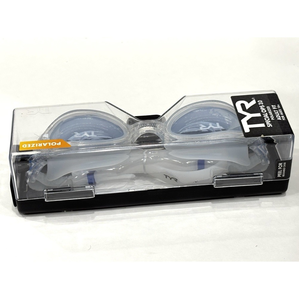 TYR Special Ops 3.0 Polarized Adult Swim Goggles Blue Clear LGSPL3P New Case - Picture 4 of 10